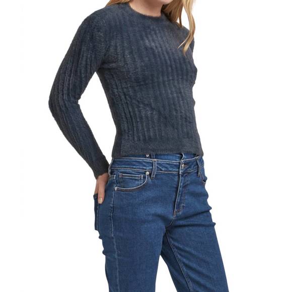 NEW DEAR JOHN DENIM carrey mid neck long sleeve sweater in graphite - Picture 2 of 3